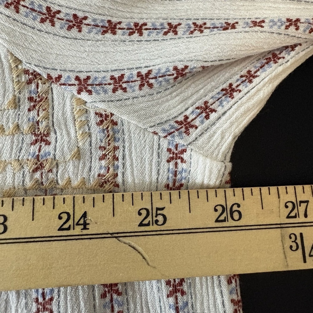 Savanna Jane 3X Blouse Floral Embroidered Boho Peasant Tassel Striped Read - Picture 10 of 12